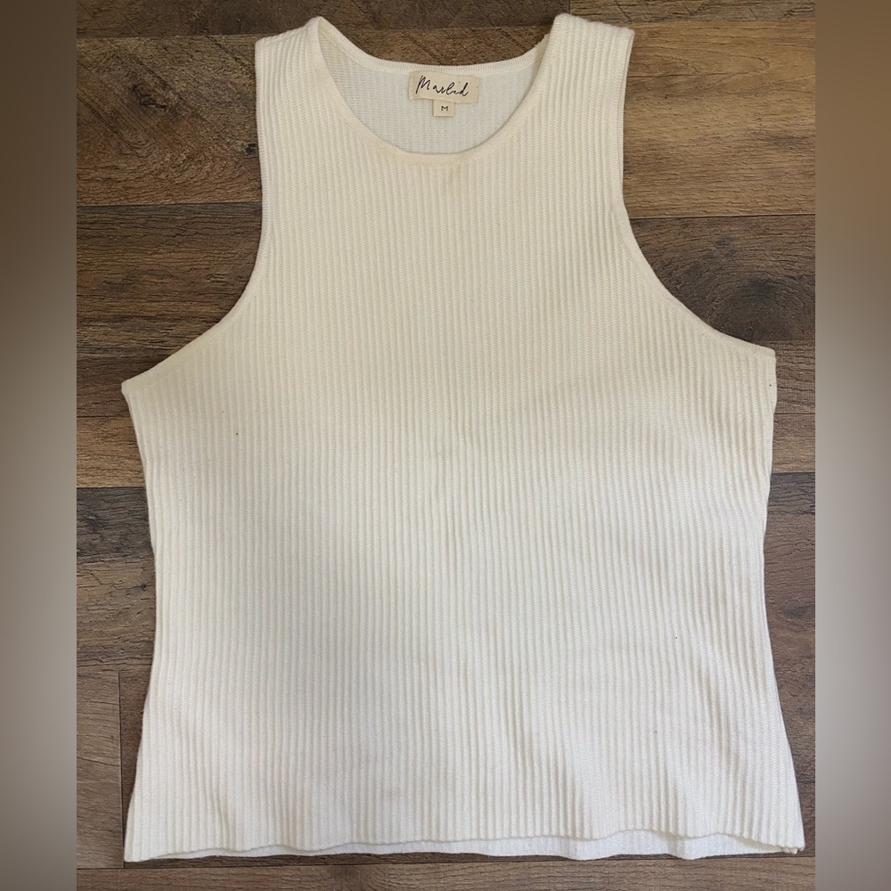 Marled Off-White Ribbed Top NWOT